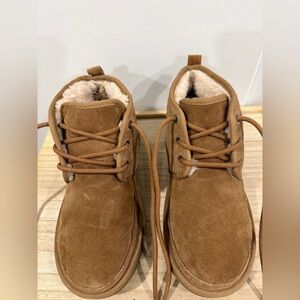 UGG Neumel Chukka Boots Womens 7 Chestnut Suede Shearling Lined Lace Up
